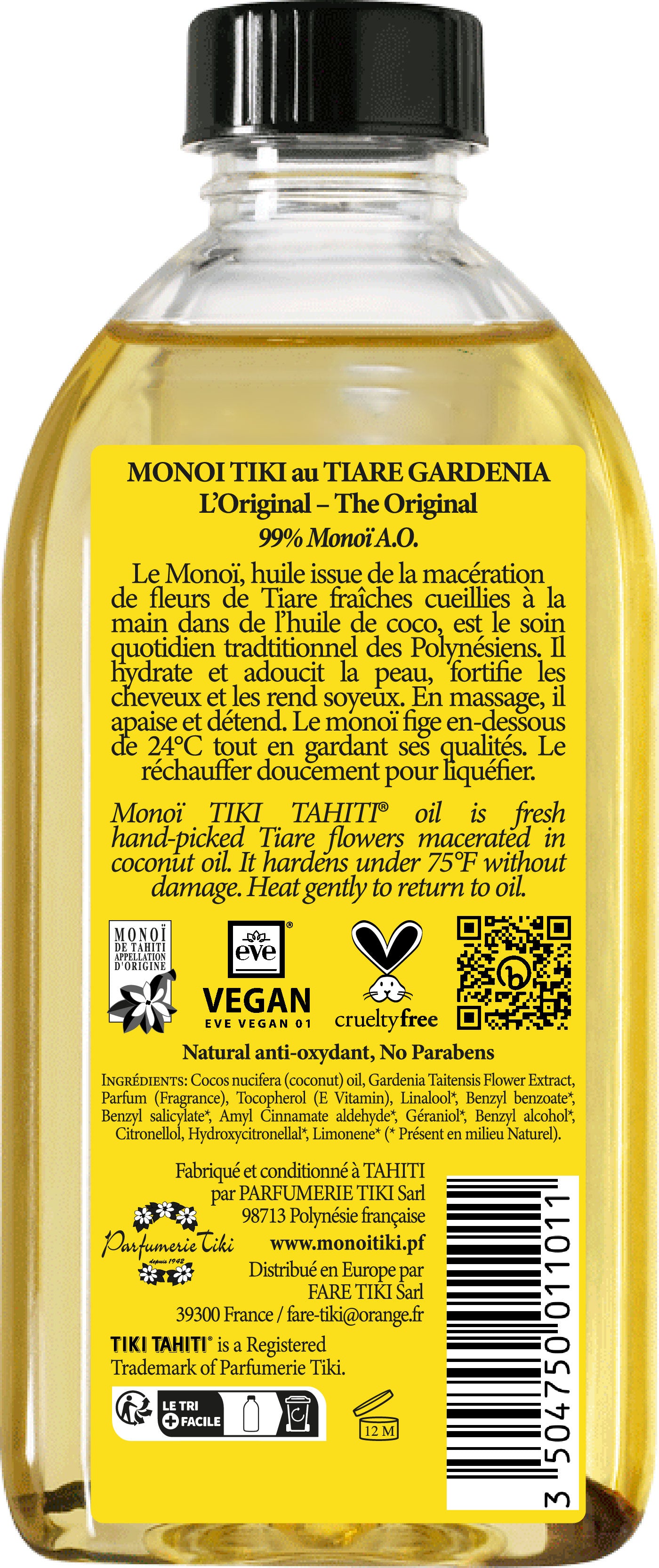 Monoi Tiki Tahiti Tiare (Tahitian Gardenia) Oil